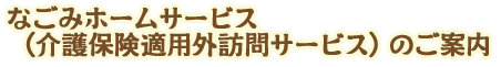 なごみホームサービス(介護保険適用外訪問サービス)のご案内